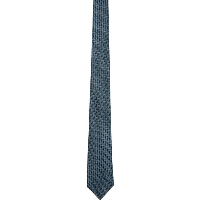 Photo: Burberry Blue Silk Monogram Classic Manston Tie