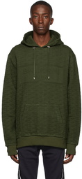 Balmain Khaki Monogram Textured Hoodie