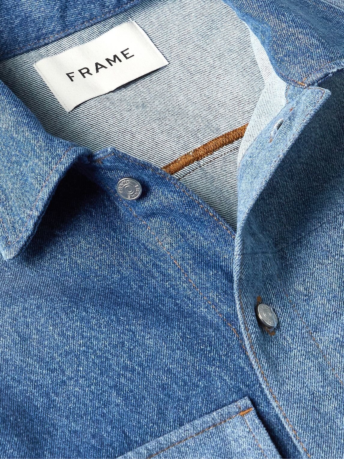Denim Framelayout FRAME - Patchwork Denim Shirt - Blue Frame Denim