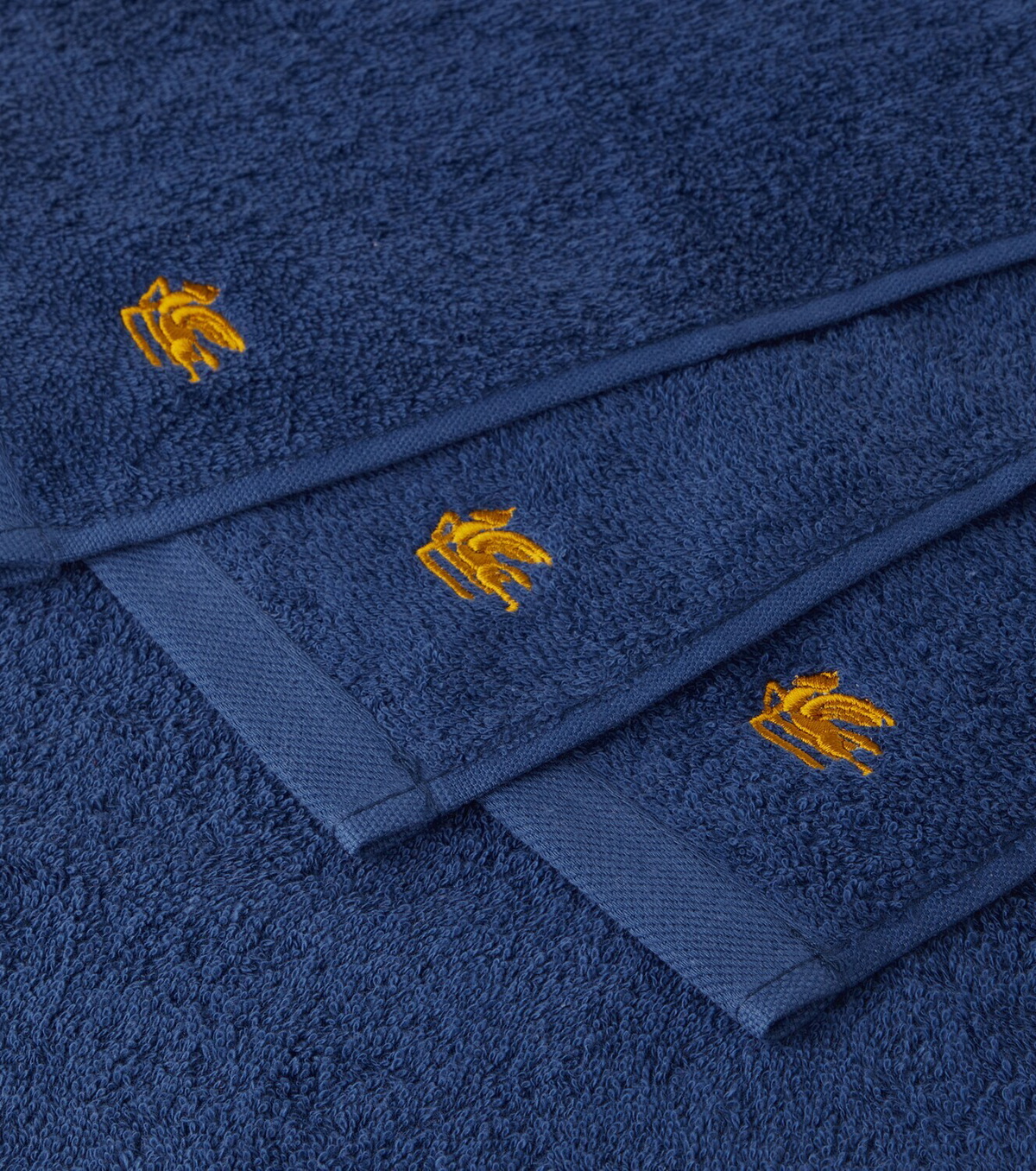 Etro Giano set of 4 cotton face towels and basket