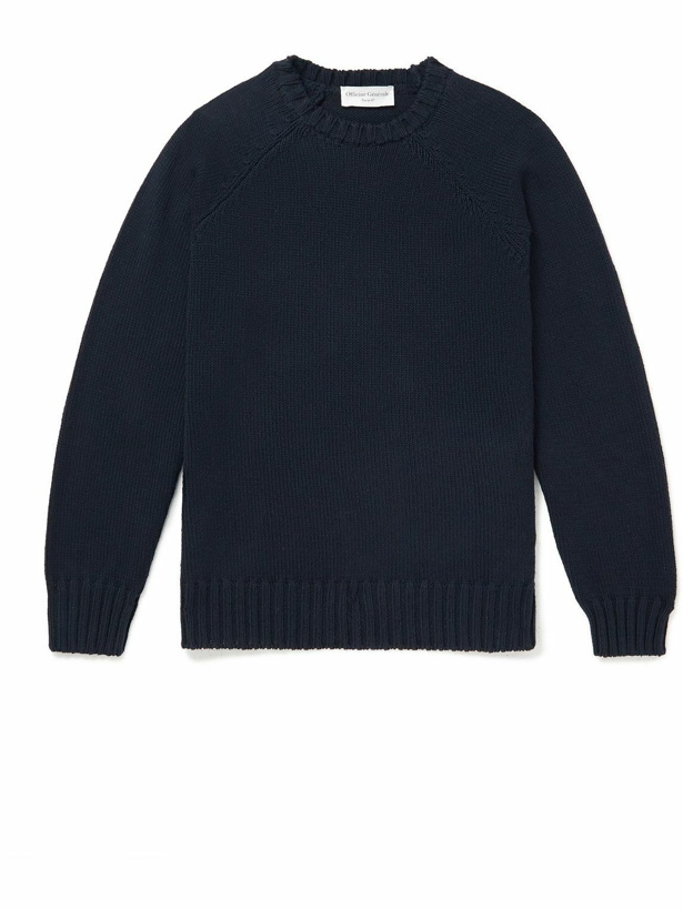 Photo: Officine Générale - Ray Ribbed Cotton Sweater - Blue