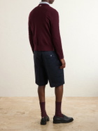Thom Browne - Milano Stitch Wool, Linen and Cotton-Blend Sweater - Burgundy
