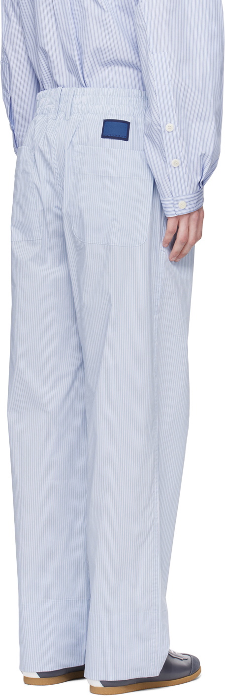 DOCUMENT Blue Striped Trousers