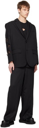 Feng Chen Wang Black Phoenix Cutout Blazer