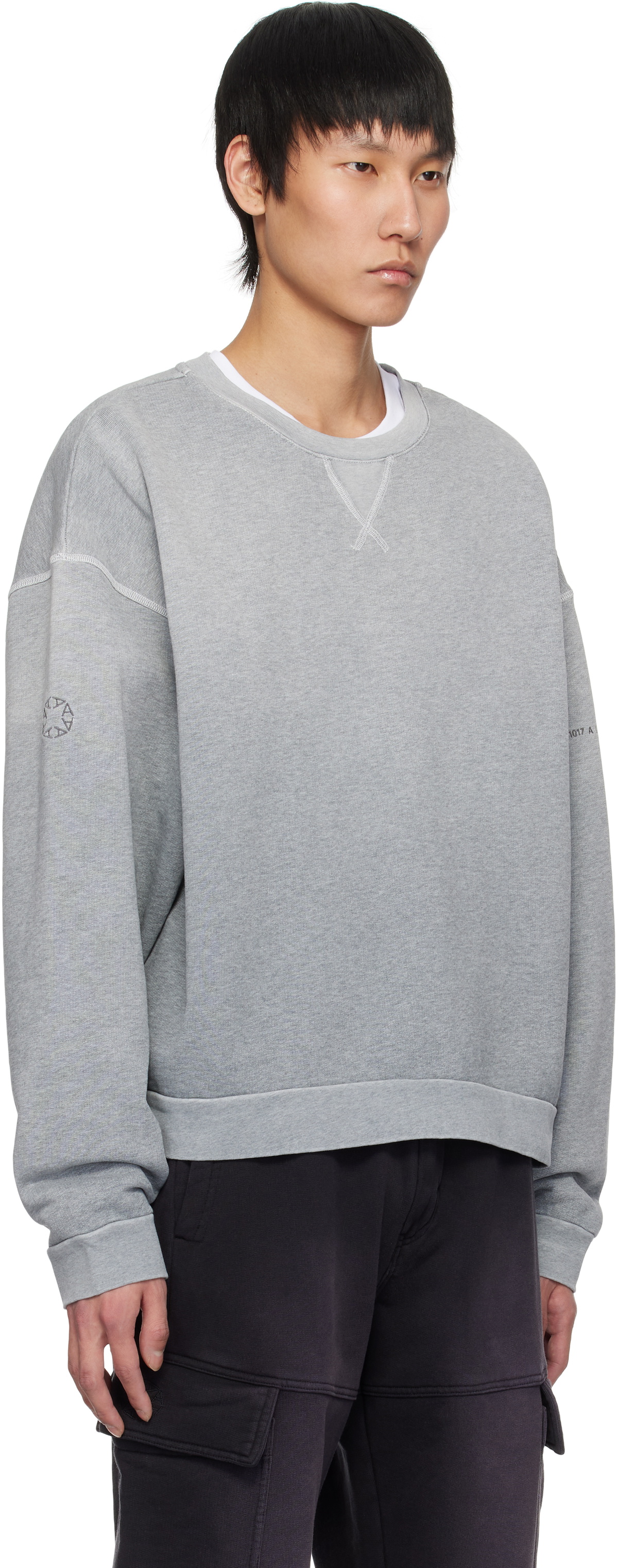 1017 ALYX 9SM Gray Garment Dye Boxy Crewneck Sweatshirt