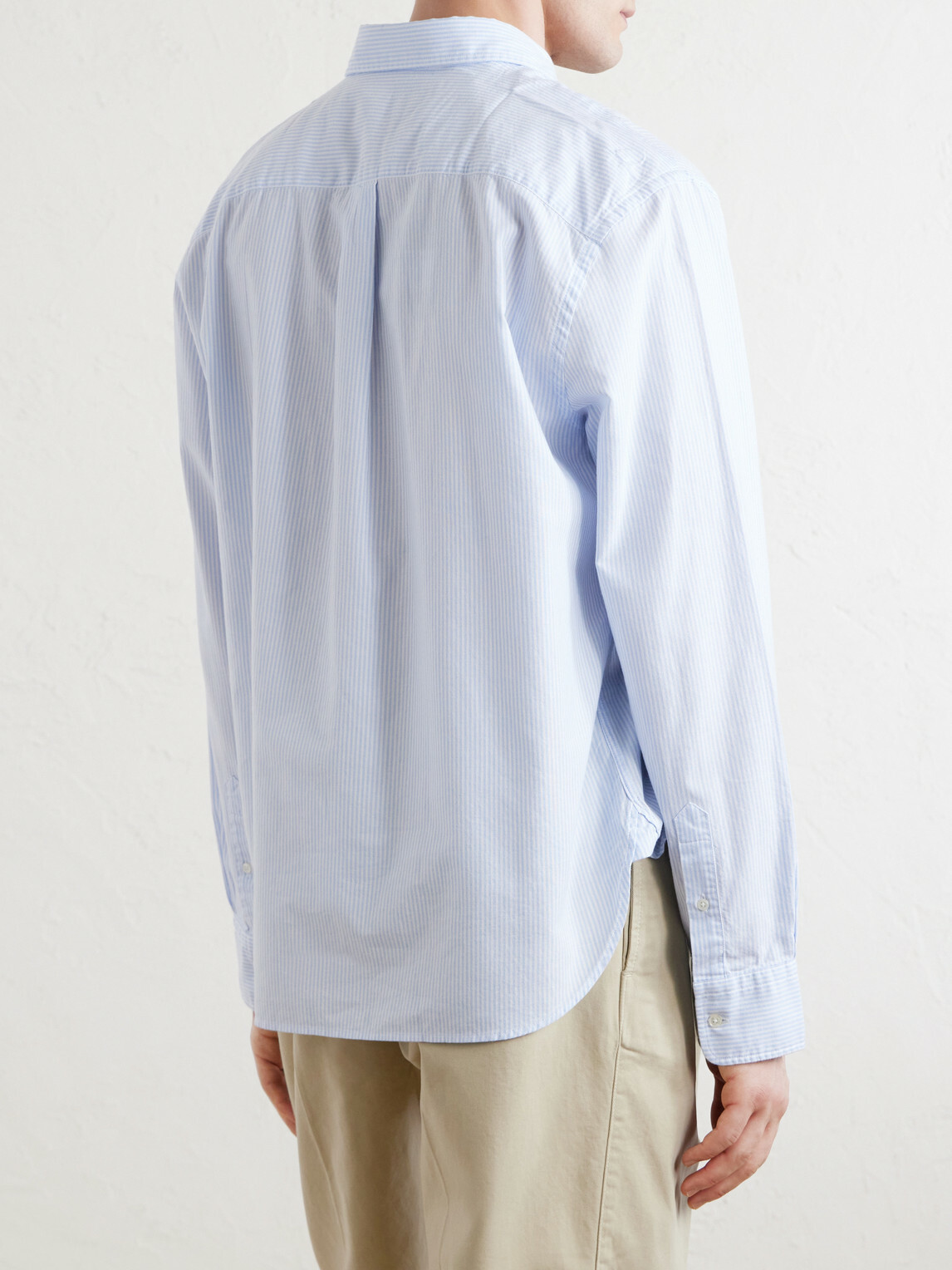 Officine Générale - Striped Cotton Oxford Shirt - Blue