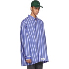 Vetements Blue and White Oversized Stripe Shirt