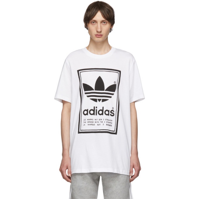 Photo: adidas Originals White and Black Backwards Logo T-Shirt