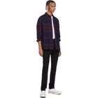 Frame Navy Refined Plaid Shirt