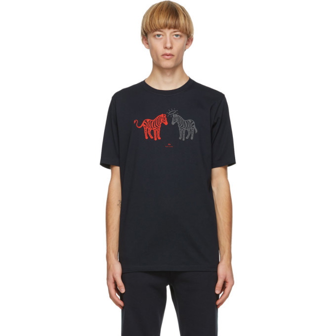 Photo: PS by Paul Smith Navy Zebra Halo and Devil T-Shirt