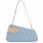 GCDS Women's Comma Notte Monogram Denim Bag in Light Blue