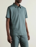 Zimmerli - Stretch-Cotton Piqué Polo Shirt - Blue