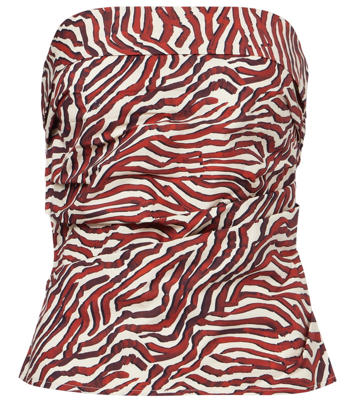Photo: Proenza Schouler White Label Maisy printed cotton-blend tube top