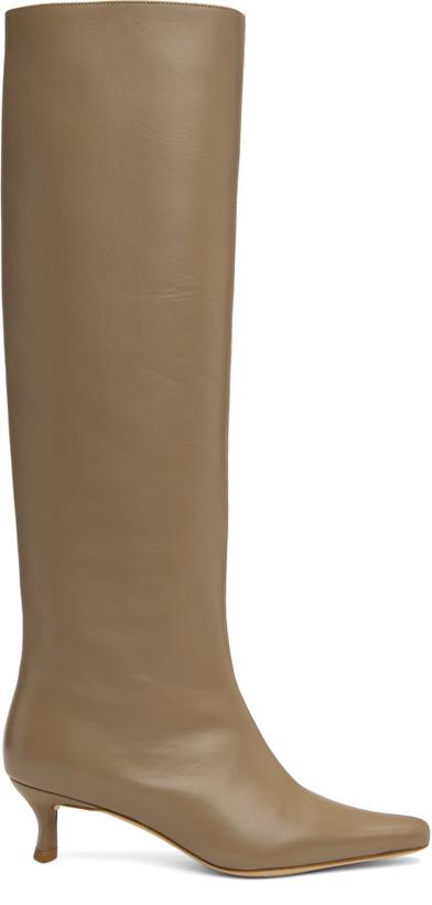Photo: BY FAR Taupe Kitten Stevie 42 Tall Boots