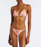 Roberto Cavalli Leopard-print triangle bikini top