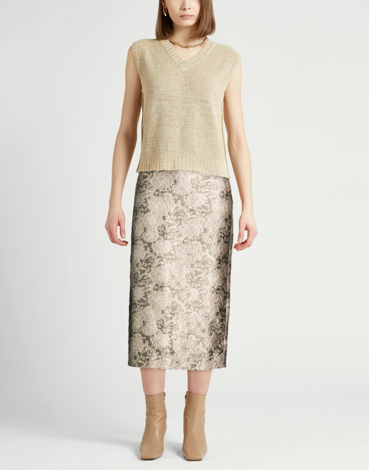 's Max Mara Womens Midi skirt in Sage green