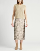 's Max Mara Womens Midi skirt in Sage green