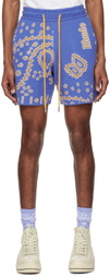 Rhude Blue Bandana Shorts
