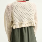 Beams Boy Women's Lace Knit Cardigan in Ivory 