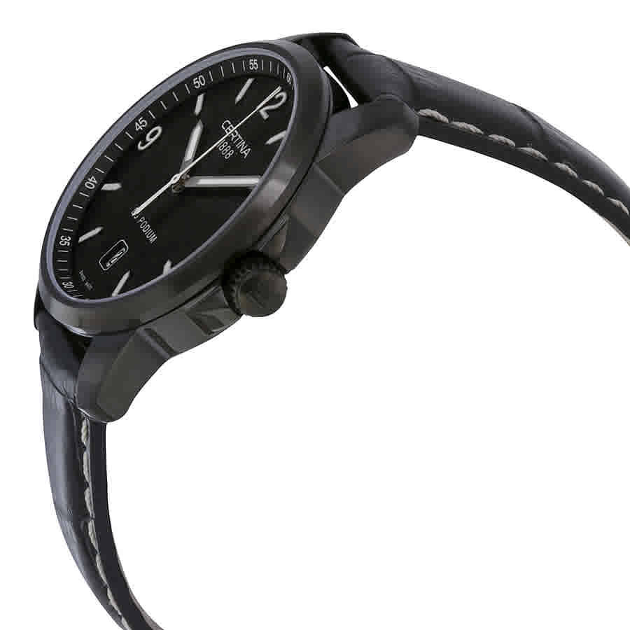 Certina DS Podium Black Dial Black Leather Mens Watch C0014101605702