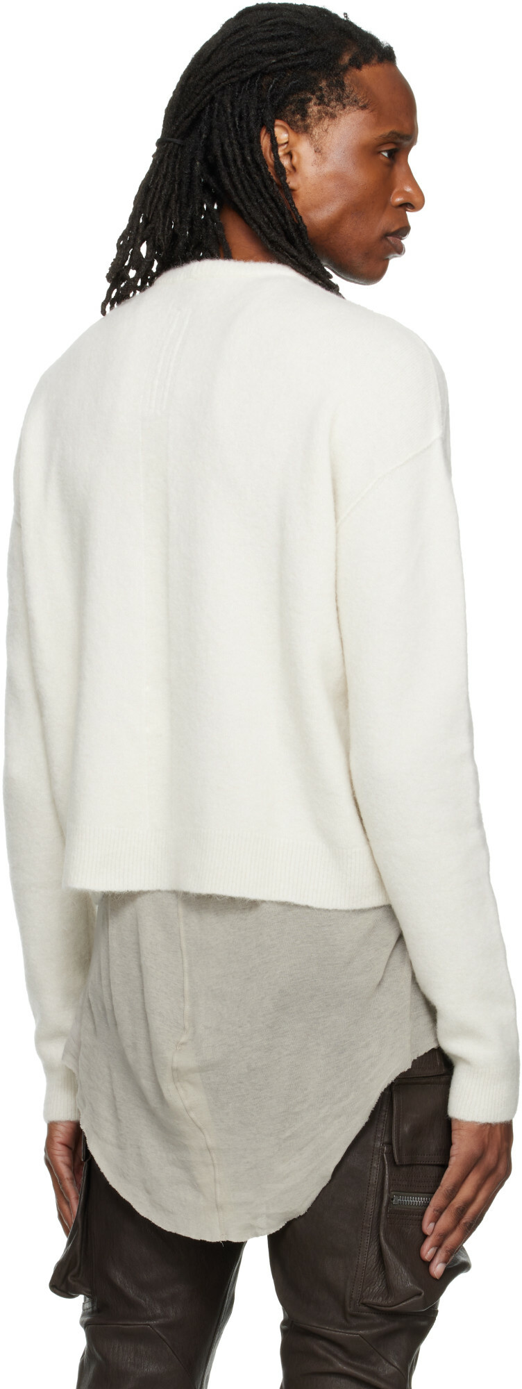 Rick Owens Off-White Tower Round Neck Sweater