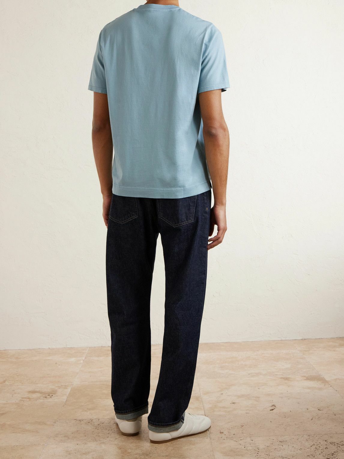 FEDELI - Organic Cotton-Jersey T-Shirt - Blue