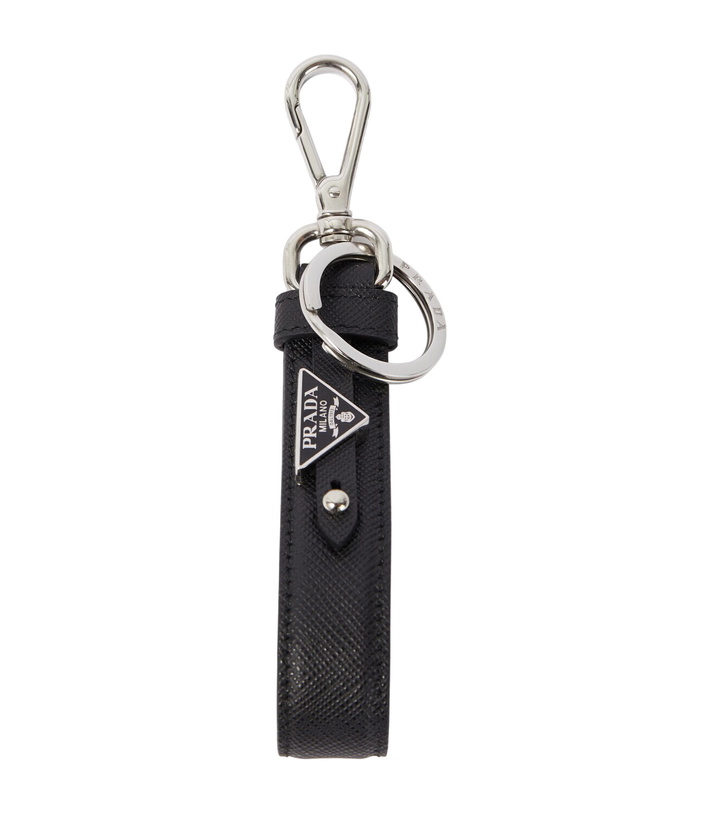 Photo: Prada Saffiano logo leather keychain