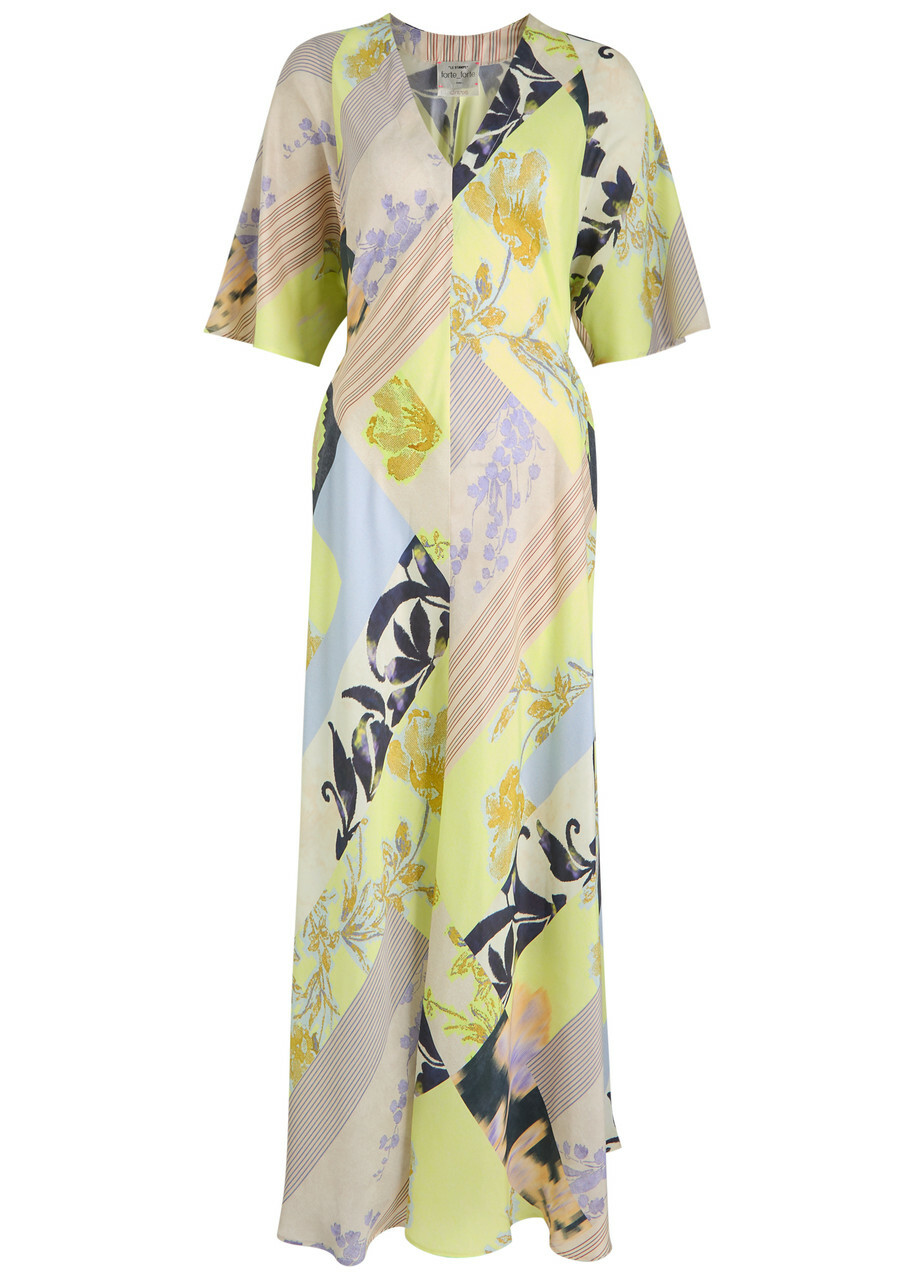 Forte_forte Garden-print Silk-twill Maxi Dress Multicoloured