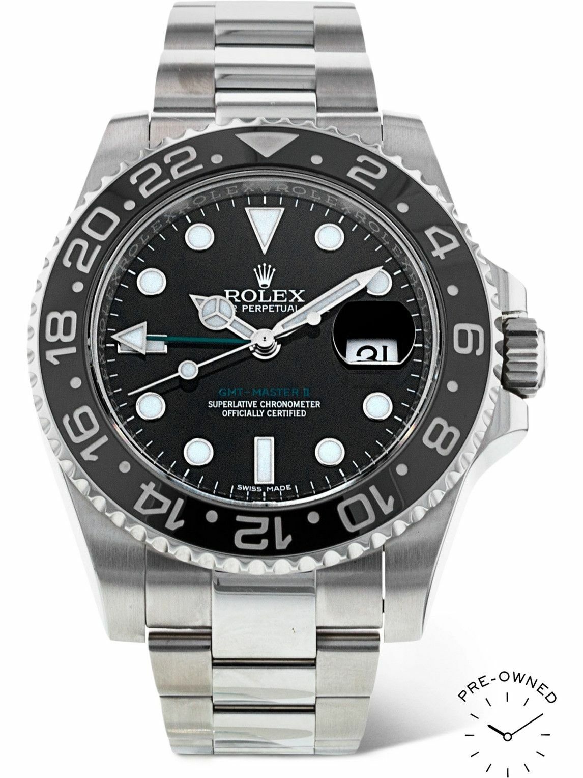 Photo: ROLEX - Pre-Owned 2015 GMT Master II Automatic 40mm Stainless Steel Watch, Ref. No. 116710 LN