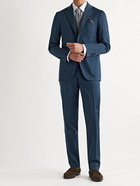 CANALI - Kei Slim-Fit Tapered Cotton-Blend Twill Suit Trousers - Blue