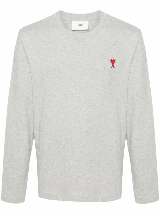 Photo: AMI Paris Grey Ami De Couer Organic Cotton T-Shirt