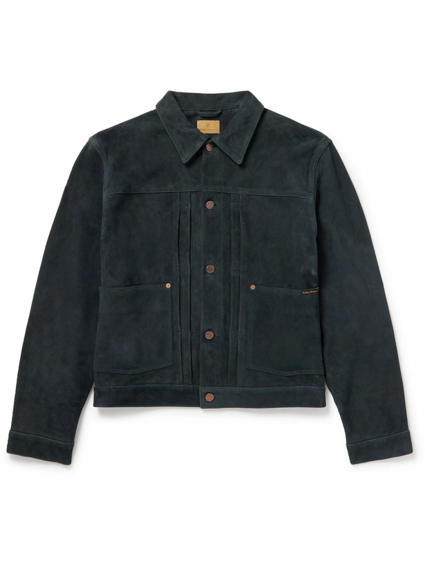 Photo: Nudie Jeans - Dante II Suede Trucker Jacket - Blue