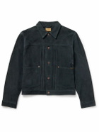 Nudie Jeans - Dante II Suede Trucker Jacket - Blue