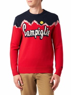 MC2 Saint Barth Man Crewneck Sweater With Campiglio Sun Jacquard