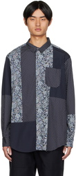 Engineered Garments Navy Polka Dot & Paisley Shirt