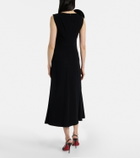 Roland Mouret Floral-appliqué crêpe midi dress