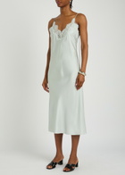 Rohe Lace-trim Silk Midi Slip Dress Light Blue