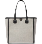 Mark Cross - Antibes Full-Grain Leather-Trimmed Canvas Tote Bag - Neutrals