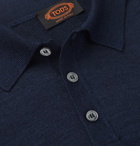 Tod's - Merino Wool and Silk-Blend Polo Shirt - Navy