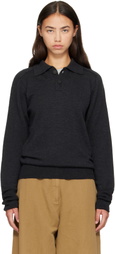 Studio Nicholson Gray Sark Knit Polo