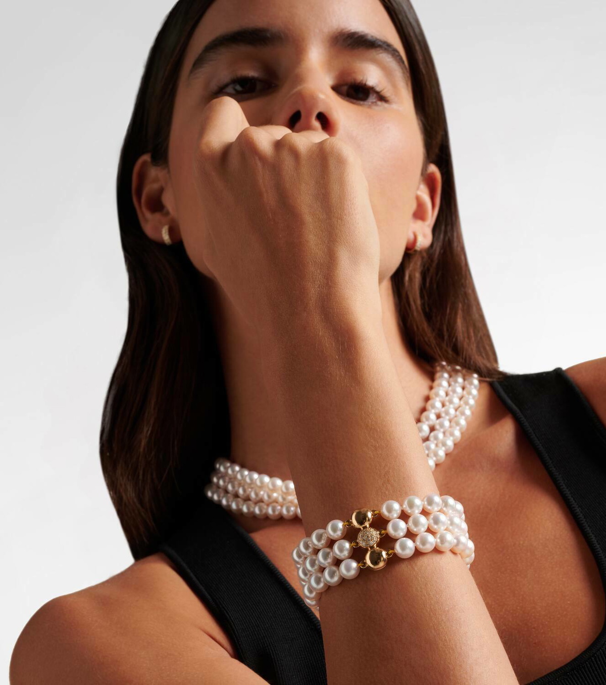 Bucherer Fine Jewellery Grace 18kt gold bracelet with pearls and diamonds