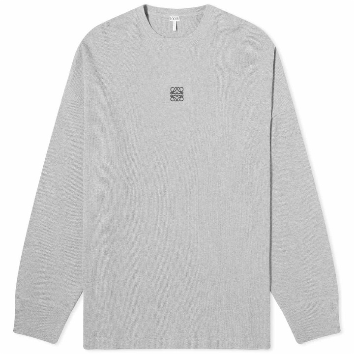 Photo: Loewe Men's Anagram Long Sleeve T-Shirt in Grey Melange