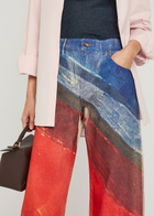 Gabriela Hearst Amoret Printed Barrel-leg Denim Jeans Red