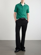 Burberry - Logo-Embroidered Checked Cotton-Piqué Polo Shirt - Green