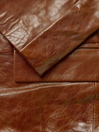 Acne Studios - Oversized Crinkled-Leather Jacket - Brown