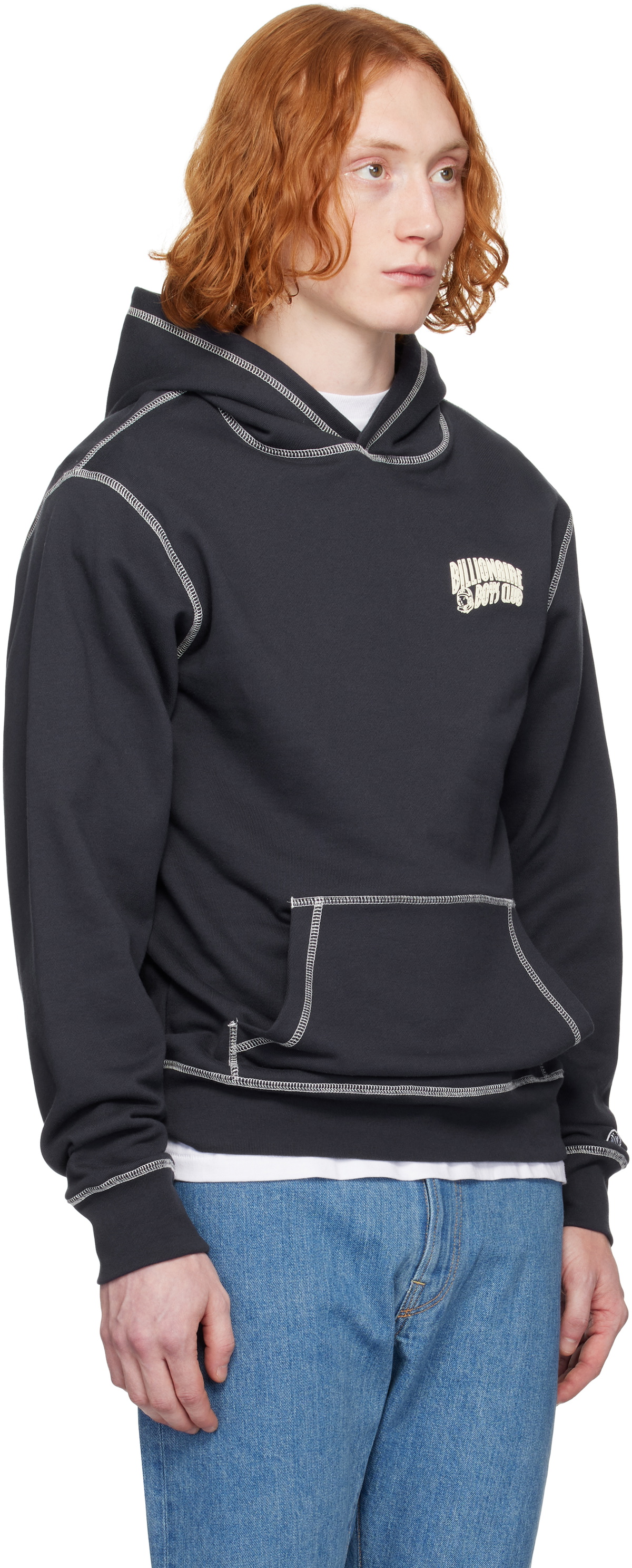 Billionaire Boys Club Navy Puff Small Arch Logo Constrast Stitch Hoodie