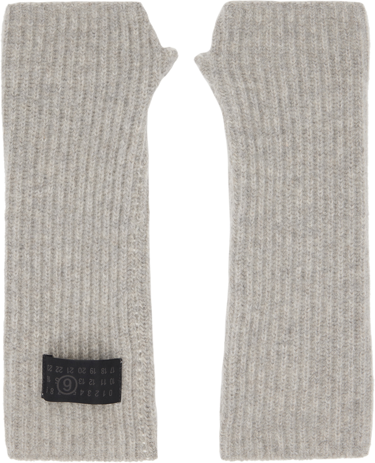 MM6 Maison Margiela Gray Fisherman Knit Arm Warmers