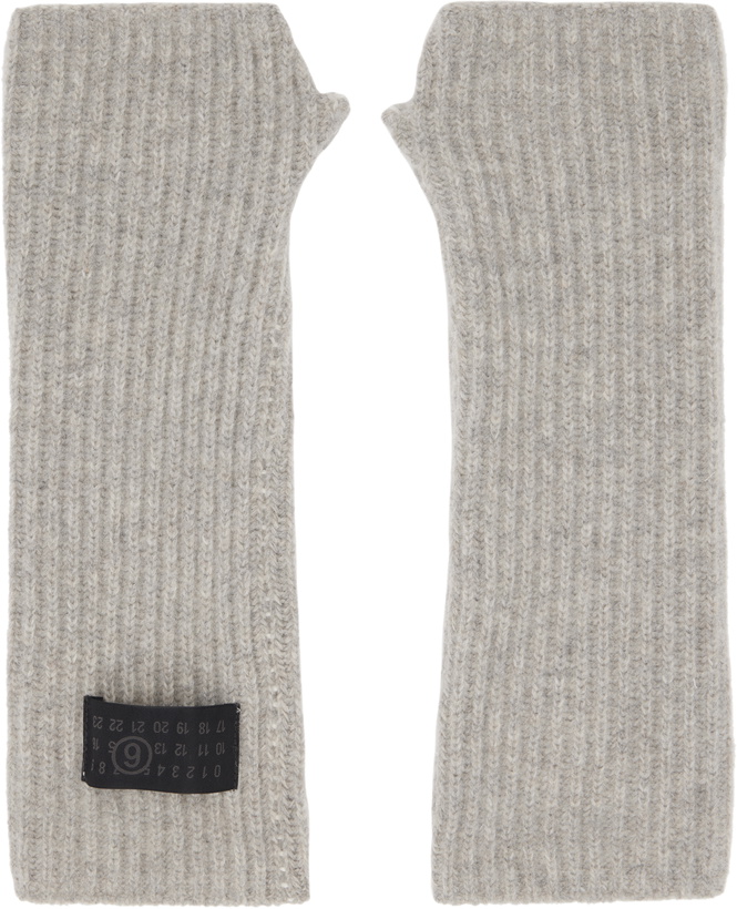 Photo: MM6 Maison Margiela Gray Fisherman Knit Arm Warmers