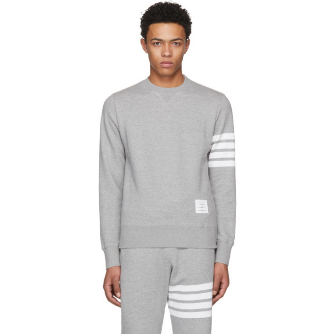 Photo: Thom Browne Grey Classic Four Bar Sweatshirt