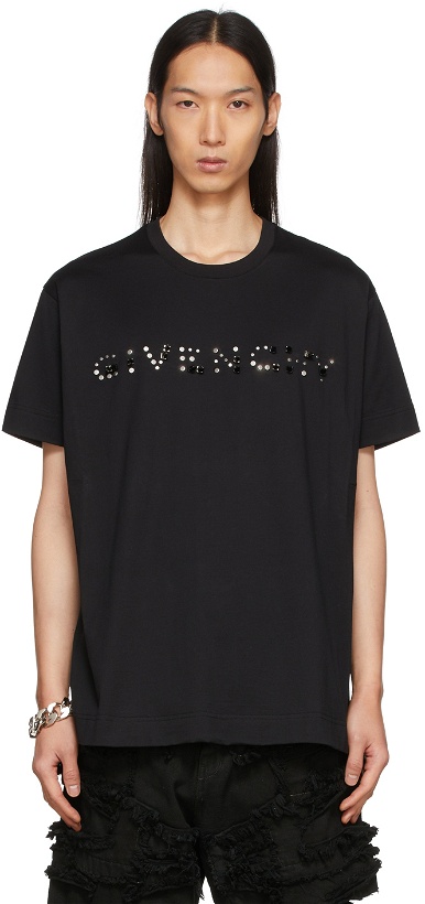 Photo: Givenchy Black Stud Logo T-Shirt